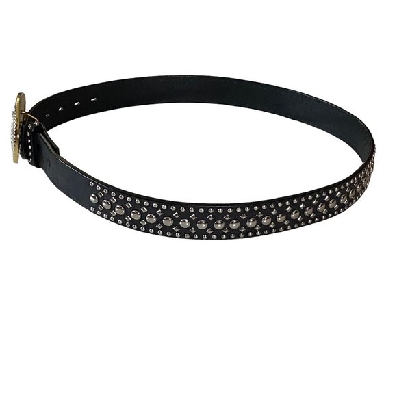 Ivan Silver Gold Engraved Horse Head Buckle Studded Tooled Rodeo Cowboy Belt 38 - Picture 4 of 12